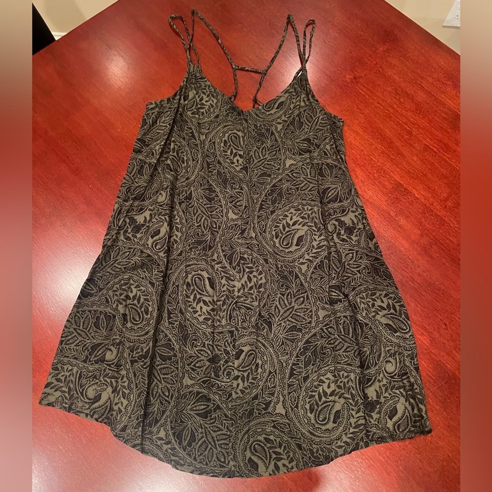 Abercrombie & Fitch Olive Green & Black Paisley Dress